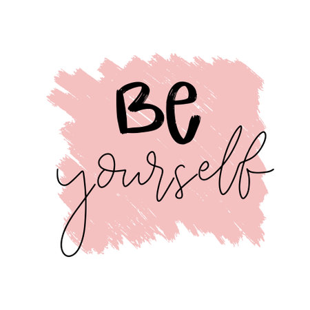 Be yourself. Inspirational quote. Hand drawn lettering. Vector illustration.のイラスト素材