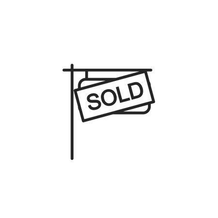 Sold sign icon vector illustration design template. Sold sign icon isolated on white backgroundのイラスト素材