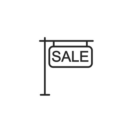 Sale icon in flat style. Sale sign vector illustration on white isolated background. Retail business concept.のイラスト素材