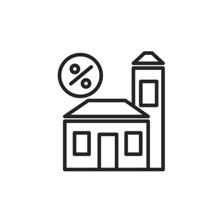 house with percent sign icon vector illustration design template web and mobile appのイラスト素材
