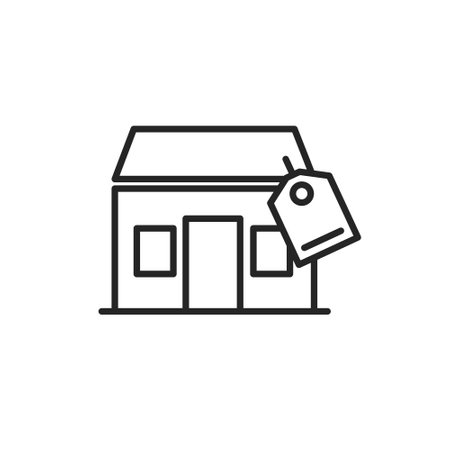 house with tag icon vector illustration design template web site and mobile appのイラスト素材