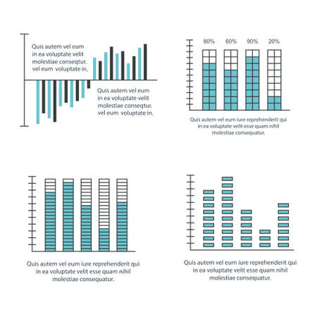 Business infographics. Vector set of business elements such as marketing charts, graphs. Inforgaphics data template.のイラスト素材