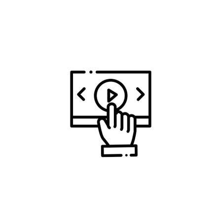 Business social media icon. Data analysis, planning, presentation, meeting, following, messaging, video, internet.のイラスト素材