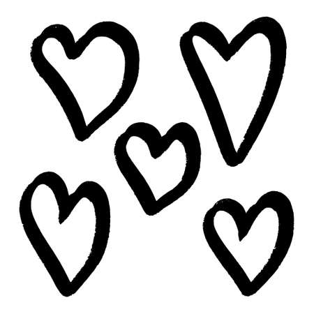 Set of hand drawn hearts.のイラスト素材