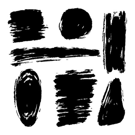 Hand drawn doodle pen brushes. Set of hand drawn grunge strokes and graphic elements.のイラスト素材