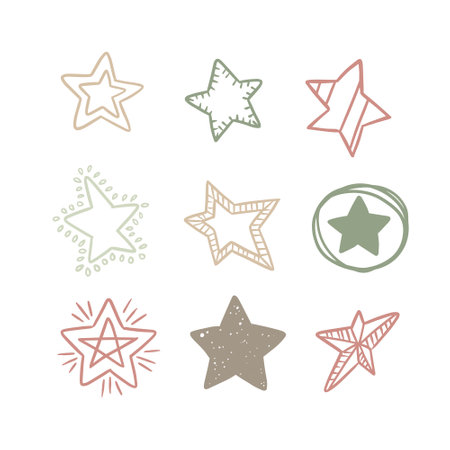 Set of hand drawn stars. Vector illustration. Design elements for your businessのイラスト素材