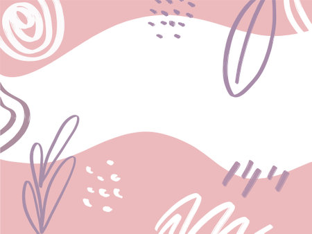 Hand drawn abstract background. Vector illustration in pink and beige colors.のイラスト素材