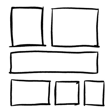 Square frames, vintage line drawing or engraving illustration of square frames.のイラスト素材