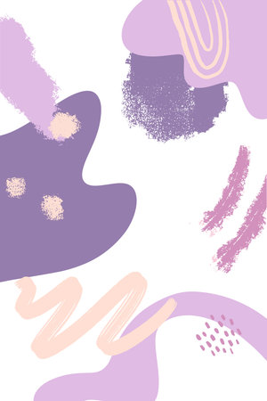 Abstract background with organic shapes and textures in pastel colors. Vector illustration.のイラスト素材
