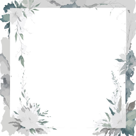 Hand painted watercolor floral frame and border. Watercolor floral banner isolated on white background. Can be used for greeting cards, wedding invitations, stationary and other.のイラスト素材