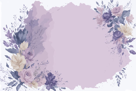 Hand painted watercolor floral frame and border. Watercolor floral banner isolated on white background. Can be used for greeting cards, wedding invitations, stationary and other.のイラスト素材