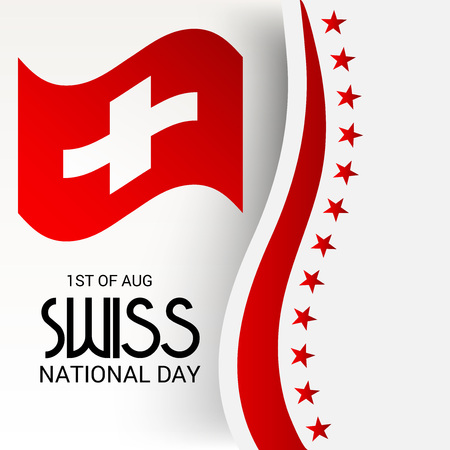 Swiss National Day. Vector illustration.のイラスト素材
