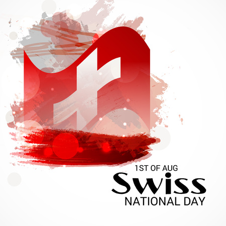 Swiss National Day. Vector illustration.のイラスト素材