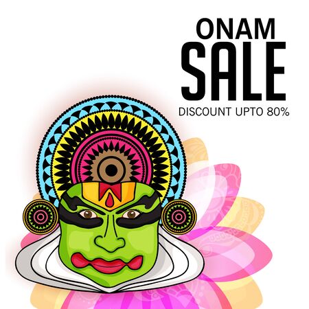 illustration of a Background for Happy onam.のイラスト素材