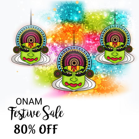 illustration of a Background for Happy onam.のイラスト素材