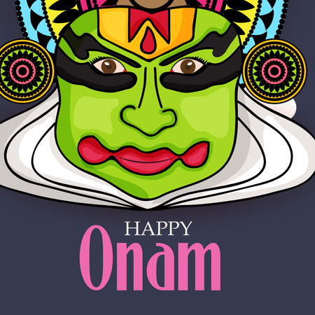 illustration of a Background for Happy onam.のイラスト素材