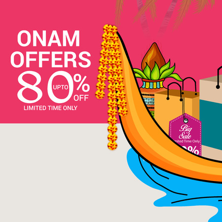 illustration of a Background for Happy onam.のイラスト素材