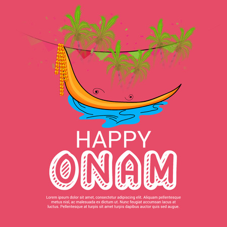 illustration of a Background for Happy onam.のイラスト素材