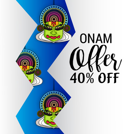 illustration of a Background for Happy Onam.のイラスト素材