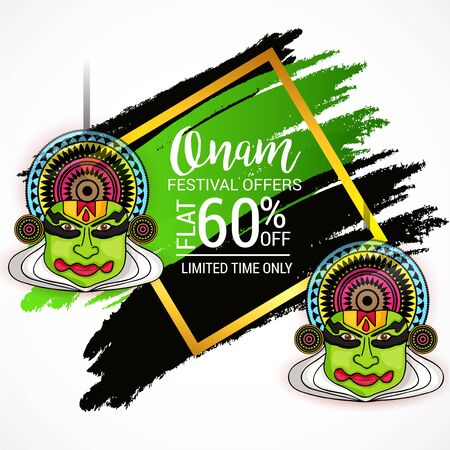 illustration of a Background for Happy onam.のイラスト素材