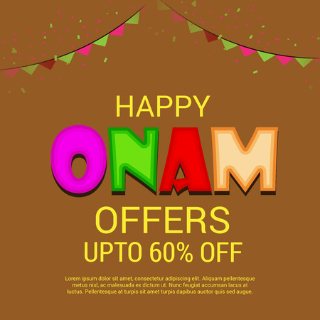 illustraton of a Background for Happy Onam.のイラスト素材