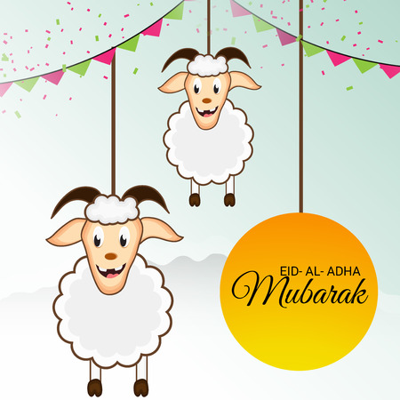 illustration of a background for Eid Al Adha Mubarak.のイラスト素材