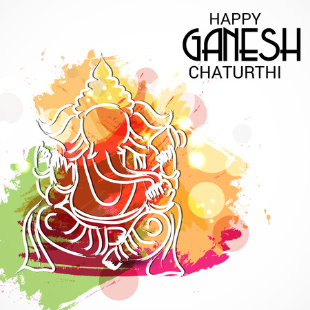 illustration of a Background for Happy Ganesh Chaturthi.のイラスト素材