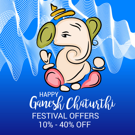 illustration of a Background for Happy Ganesh Chaturthi.のイラスト素材