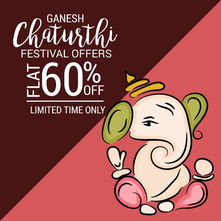 illustration of a Background for Happy Ganesh Chaturthi.のイラスト素材
