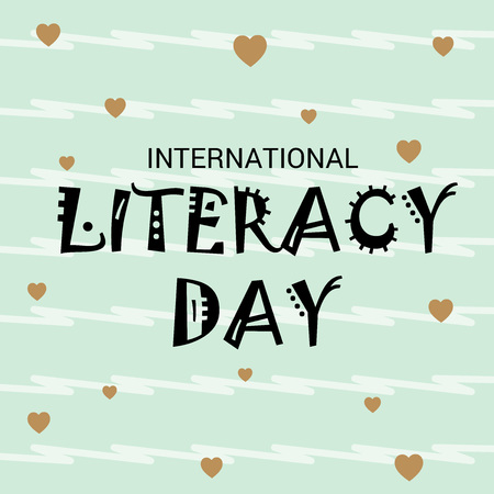 illustration of a Banner for International Literacy Day.のイラスト素材