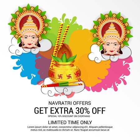 Illustration of a Background for Happy Navratri.のイラスト素材