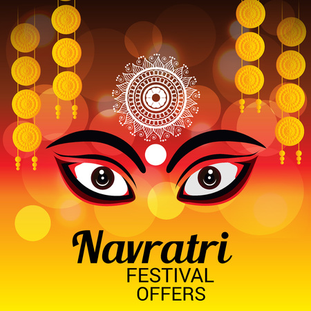 illustration of a Background for Happy Navratri.のイラスト素材