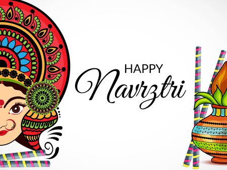 illustration of a Background for Happy Navratri.のイラスト素材