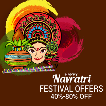 Vector illustration of a banner for Happy Navratri.のイラスト素材