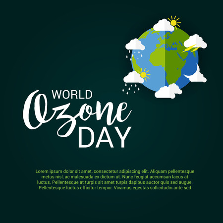 Vector illustration of a banner for World Ozone Day.のイラスト素材
