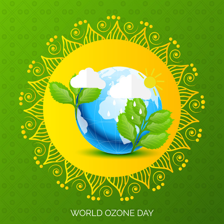 Vector illustration of a banner for World Ozone Day.のイラスト素材