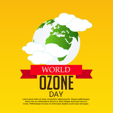 Vector illustration of a banner for World Ozone Day.のイラスト素材