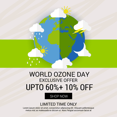 Vector illustration of a banner for World Ozone Day.のイラスト素材