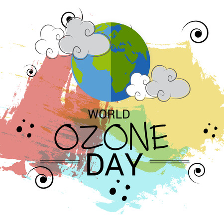 Vector illustration of a banner for World Ozone Day.のイラスト素材
