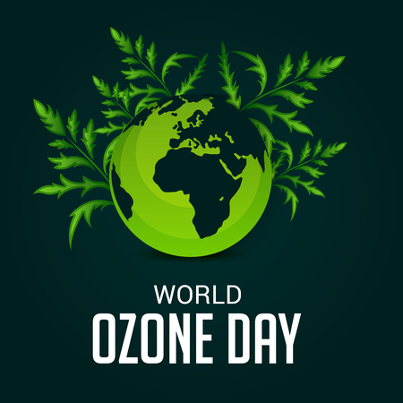 Vector illustration of a banner for World Ozone Day.のイラスト素材