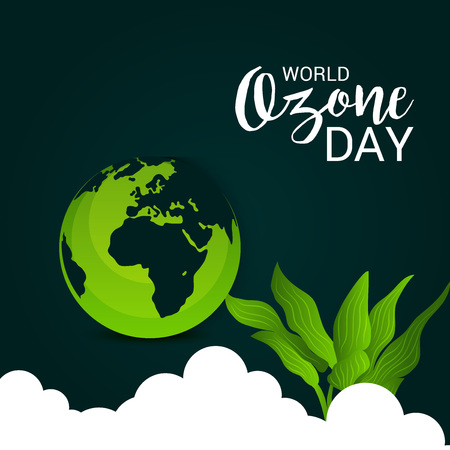 Vector illustration of a banner for World Ozone Day.のイラスト素材