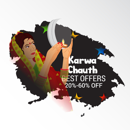 Happy Karwa Chauth.のイラスト素材