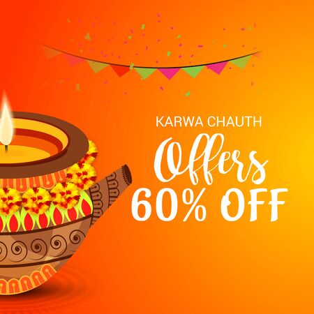 Happy Karwa Chauth.のイラスト素材