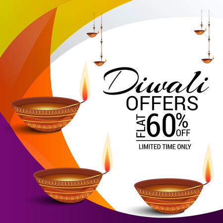 Happy Diwali Vector illustration.のイラスト素材