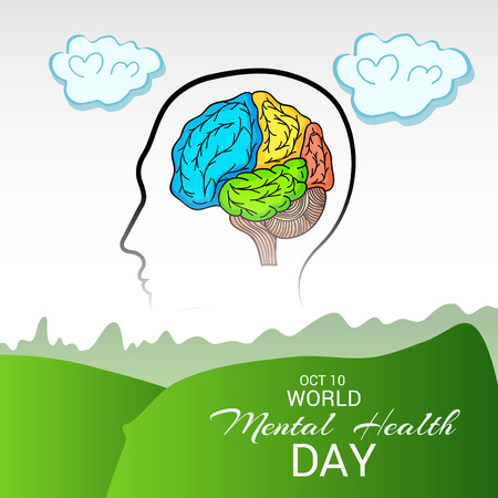 World Mental Health Day.のイラスト素材