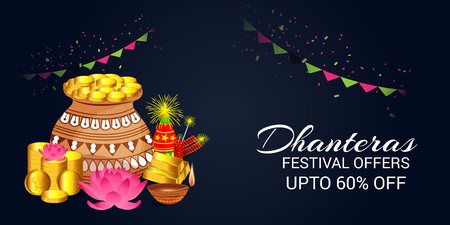 Happy Dhanteras up to 60% off .のイラスト素材