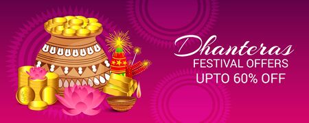 Happy Dhanteras 60% off offerのイラスト素材