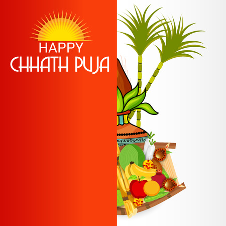 Chhath Puja. Vector illustration.のイラスト素材