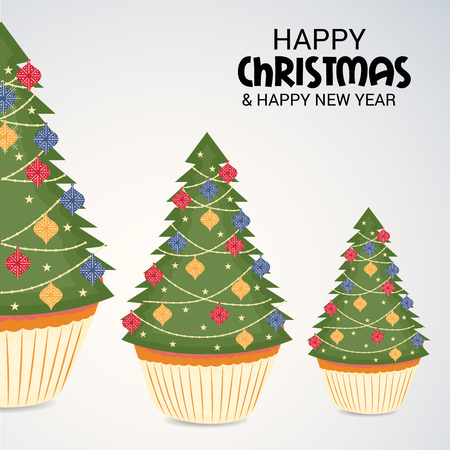 Merry Christmas with treeのイラスト素材