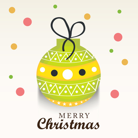 Merry Christmas 
 in christmas balls and ribbonのイラスト素材